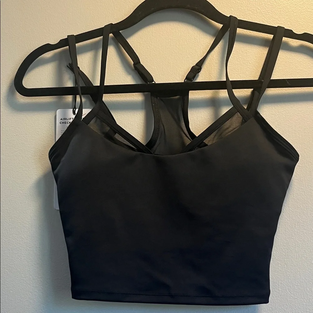ALO Yoga Black Strappy Racerback Crop Sports Bra
